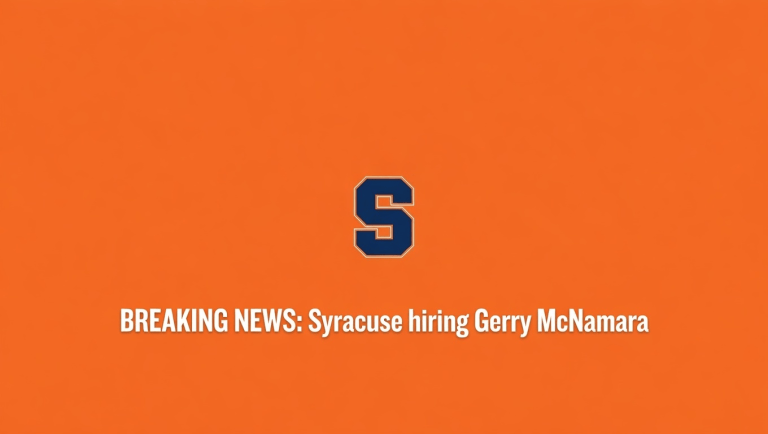 Syracuse hiring Gerry McNamara to this image under the syracuse logo