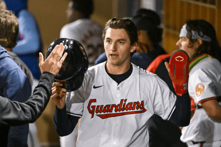 Chase DeLauter stars as Guardians take down Cubs in home opener